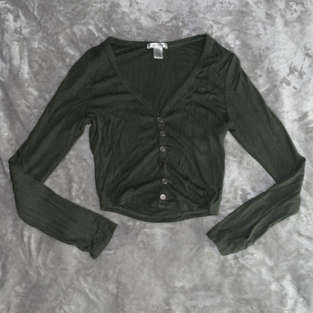 Dark Green Long Sleeve Top Size M